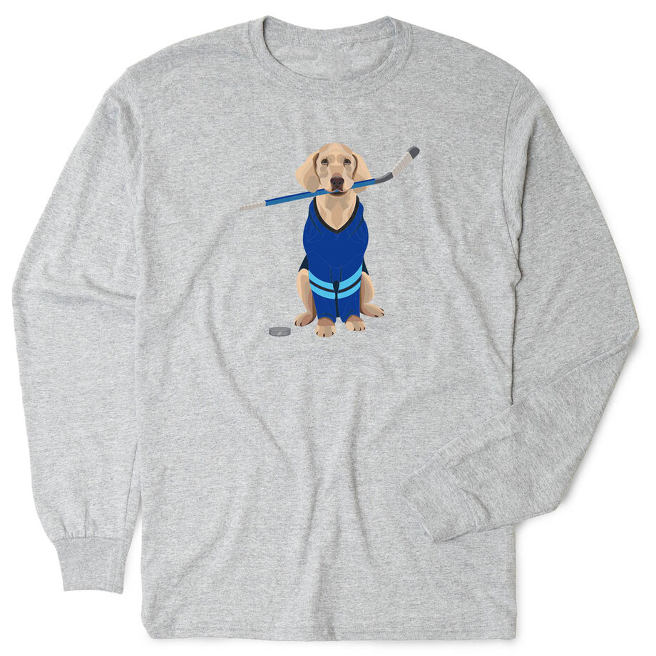 Hockey Tshirt Long Sleeve - Puck The Hockey Dog