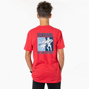 Guys Lacrosse Short Sleeve T-Shirt - Survival of the Fittest (Back Design)
