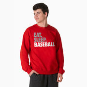 Baseball Crewneck Sweatshirt - Eat Sleep Baseball Bold Text