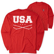 Hockey Tshirt Long Sleeve - USA(Back Design)
