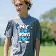 Guys Lacrosse Short Sleeve Performance Tee - My Goal Is To Deny Yours
