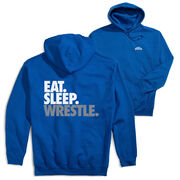 Wrestling Hooded Sweatshirt - Eat Sleep Wrestle (Stack) (Back Design)