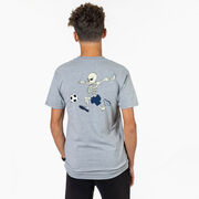 Soccer Short Sleeve T-Shirt - Skeleton Striker (Back Design)