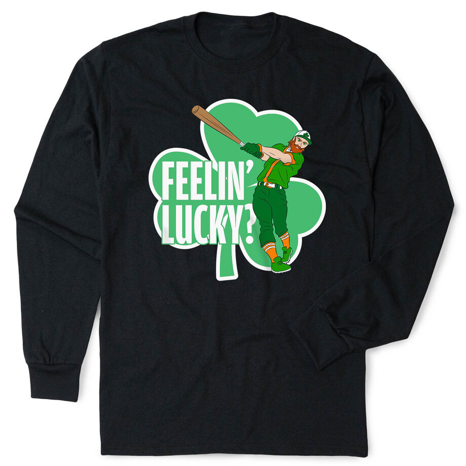 Baseball Tshirt Long Sleeve - Feelin' Lucky Baseball