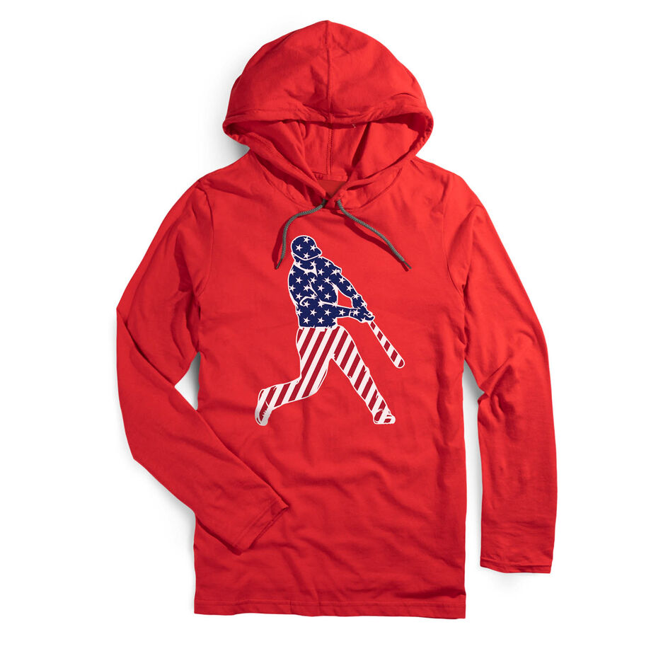 Men's Baseball Lightweight Hoodie - Baseball Stars and Stripes Player