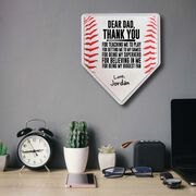 Premier Wooden Baseball Home Plate Plaque - Dear Dad