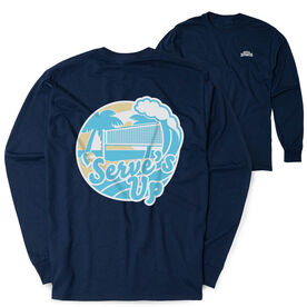 Volleyball Tshirt Long Sleeve - Serve's Up (Back Design)