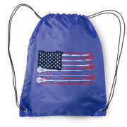 Guys Lacrosse Drawstring Backpack - American Flag