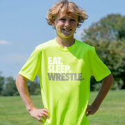 Wrestling Short Sleeve Performance Tee - Eat. Sleep. Wrestle.