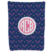 Girls Lacrosse Baby Blanket - Girls Lacrosse Pattern