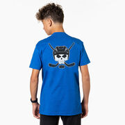 Hockey Short Sleeve Tee - Hockey Helmet Skull (Back Design)