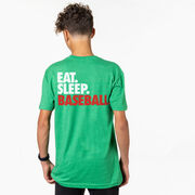 Baseball Short Sleeve T-Shirt - Eat. Sleep. Baseball. (Back Design)