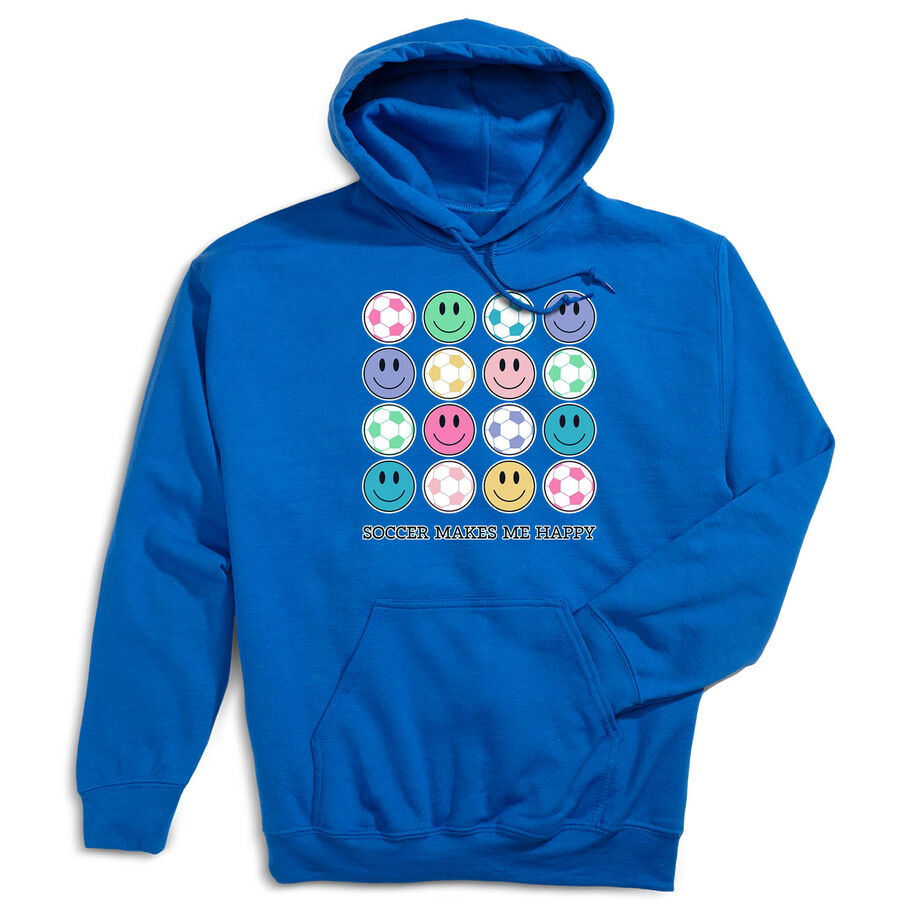 Soccer Hooded Sweatshirt - Soccer Makes Me Happy