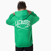 Guys Lacrosse Hooded Sweatshirt - Crossed Sticks (Back Design)