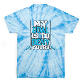 Hockey Short Sleeve T-Shirt - My Goal Is To Deny Yours Tie Dye