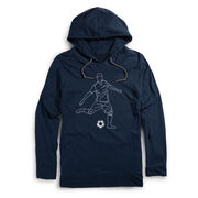 Men's Soccer Lightweight Hoodie - Soccer Guy Player Sketch