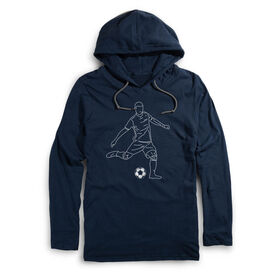 Men's Soccer Lightweight Hoodie - Soccer Guy Player Sketch