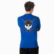 Hockey Tshirt Long Sleeve - Hockey Helmet Skull (Back Design)