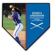 Softball Home Plate Plaque - Player Photo Stitch