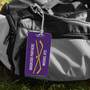Hockey Bag/Luggage Tag - Personalized Text with Crossed Sticks