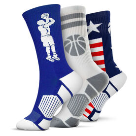 Basketball Woven Mid-Calf Sock Set - All-American