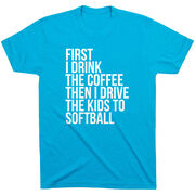 Softball Short Sleeve T-Shirt - Then I Drive The Kids To Softball