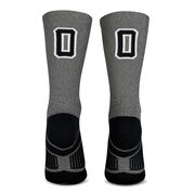 Team Number Woven Mid-Calf Socks - Gray/Black