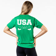 Field Hockey Short Sleeve T-Shirt - USA(Back Design)