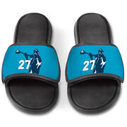 Guys Lacrosse Repwell&reg; Slide Sandals - Lax Jumpshot with Number