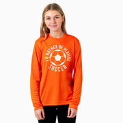 Soccer Long Sleeve Performance Tee - I'd Rather Be Playing Soccer (Round)