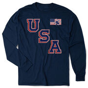 Hockey Tshirt Long Sleeve - Hockey USA Gold