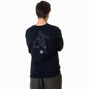 Soccer Crewneck Sweatshirt - Soccer Guy Player Sketch (Back Design)