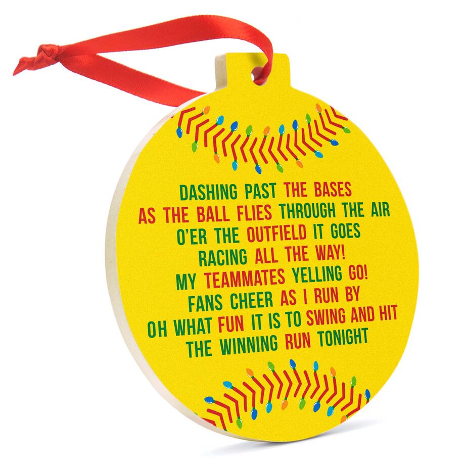 Softball Round Ceramic Ornament - Jingle All the Way