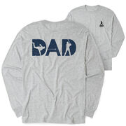 Baseball Tshirt Long Sleeve - Baseball Dad Silhouette (Back Design)