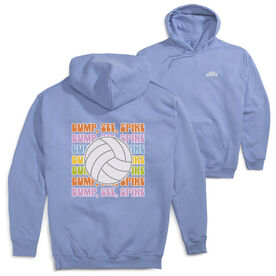 Volleyball Hooded Sweatshirt - Bump, Set, Spike (Back Design)