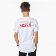 Baseball Short Sleeve T-Shirt - I'd Rather Be Playing Baseball (Back Design)