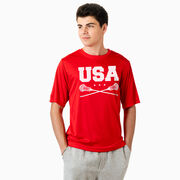 Guys Lacrosse Short Sleeve Performance Tee - USA