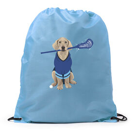 Guys Lacrosse Drawstring Backpack - Laxer the Lacrosse Dog