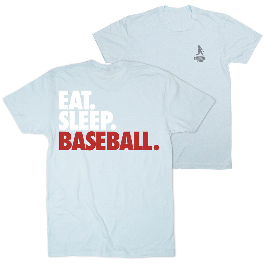 Baseball Short Sleeve T-Shirt - Eat. Sleep. Baseball. (Back Design)