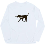 Guys Lacrosse Long Sleeve Performance Tee - Max The Lax Dog