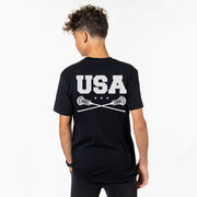 Guys Lacrosse Short Sleeve T-Shirt - USA Lacrosse (Back Design)