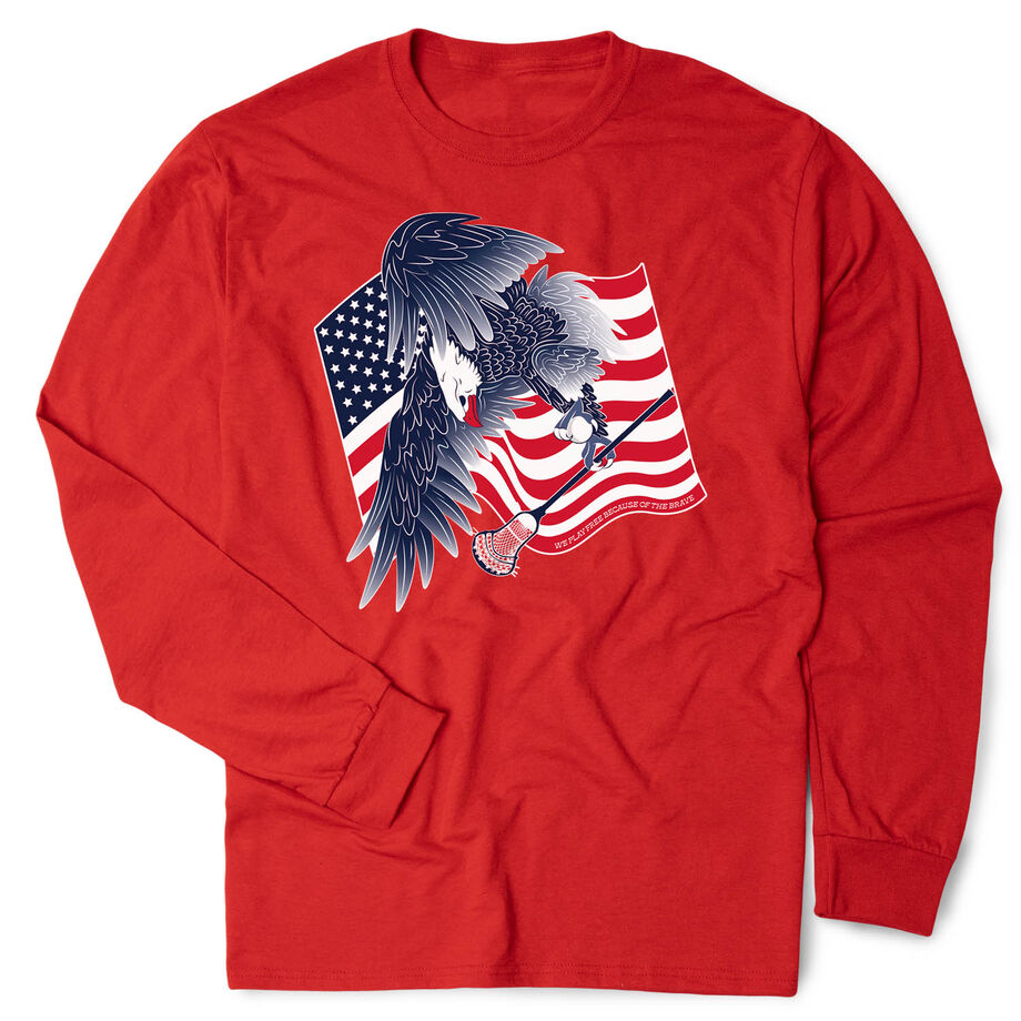 Guys Lacrosse Tshirt Long Sleeve - Lacrosse Eagle