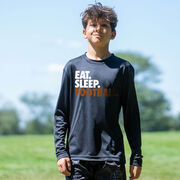 Football Long Sleeve Performance Tee - Eat. Sleep. Football.