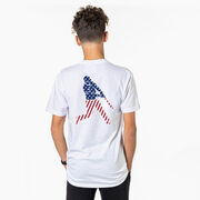 Baseball Short Sleeve T-Shirt - Baseball Stars and Stripes Player (Back Design)