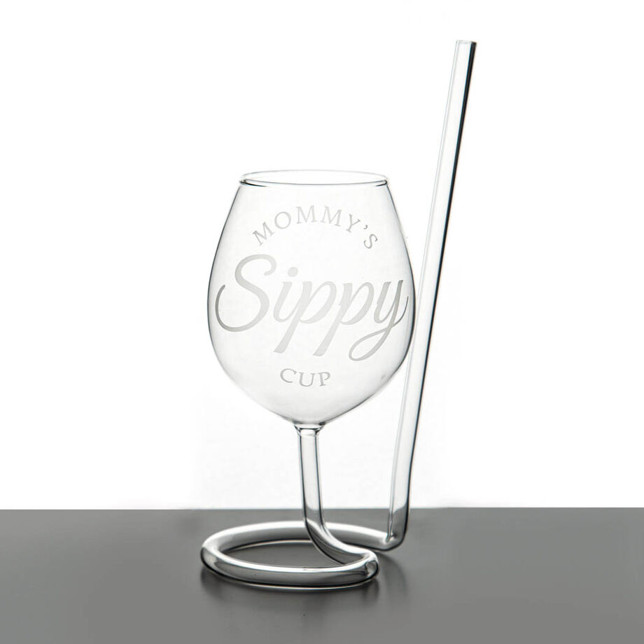 Wine Glass Sippy Cup – Black & White Interiors