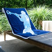 Guys Lacrosse Premium Beach Towel - Jump Shot