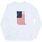 Hockey Long Sleeve Performance Tee - American Flag