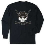 Hockey Tshirt Long Sleeve - Hockey Helmet Skull