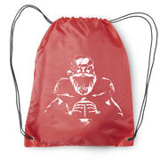 Football Drawstring Backpack - Santa Player