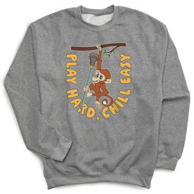 Guys Lacrosse Crewneck Sweatshirt - Play Hard, Chill Easy